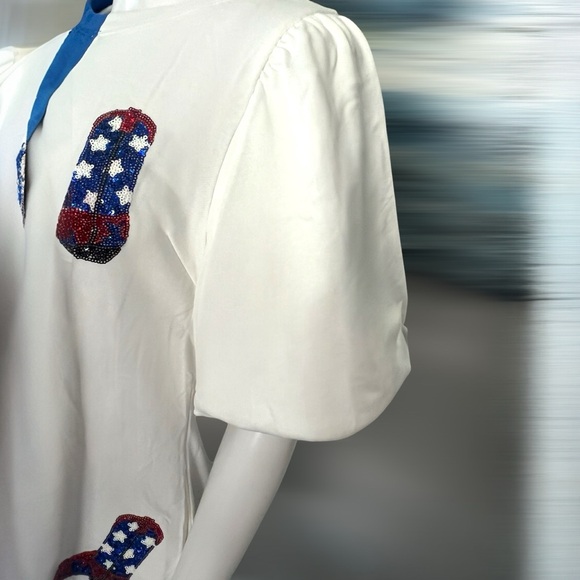 PEACH LOVE CALIFORNIA puff sleeve French terry dress S M L - Picture 6 of 8